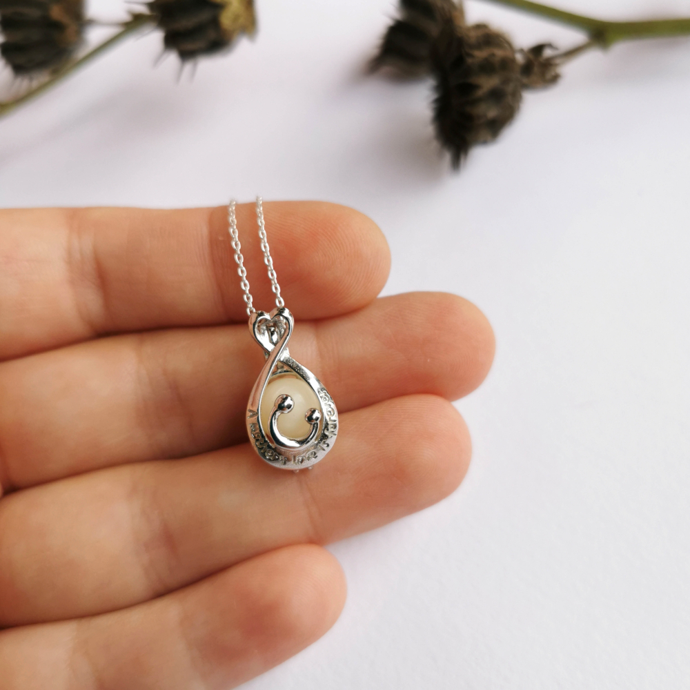 Pandantiv Keepsake Locket No. 1 în formă de lacrimă, cu element personalizat din lapte matern