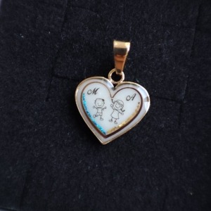 Pandantiv cu lapte matern și fire de păr One Heart Gold 14mm
