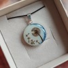 Pandantiv Dandelion Hair 20 mm cu lapte matern, fire de păr și decor albastru