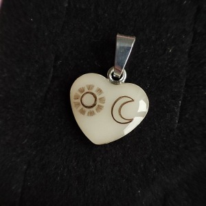 Bijuterie din lapte matern Sun and Moon Silver 14 mm