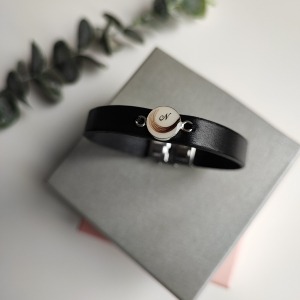 Brățară din lapte matern cu fire de păr Wind Leather 10 mm